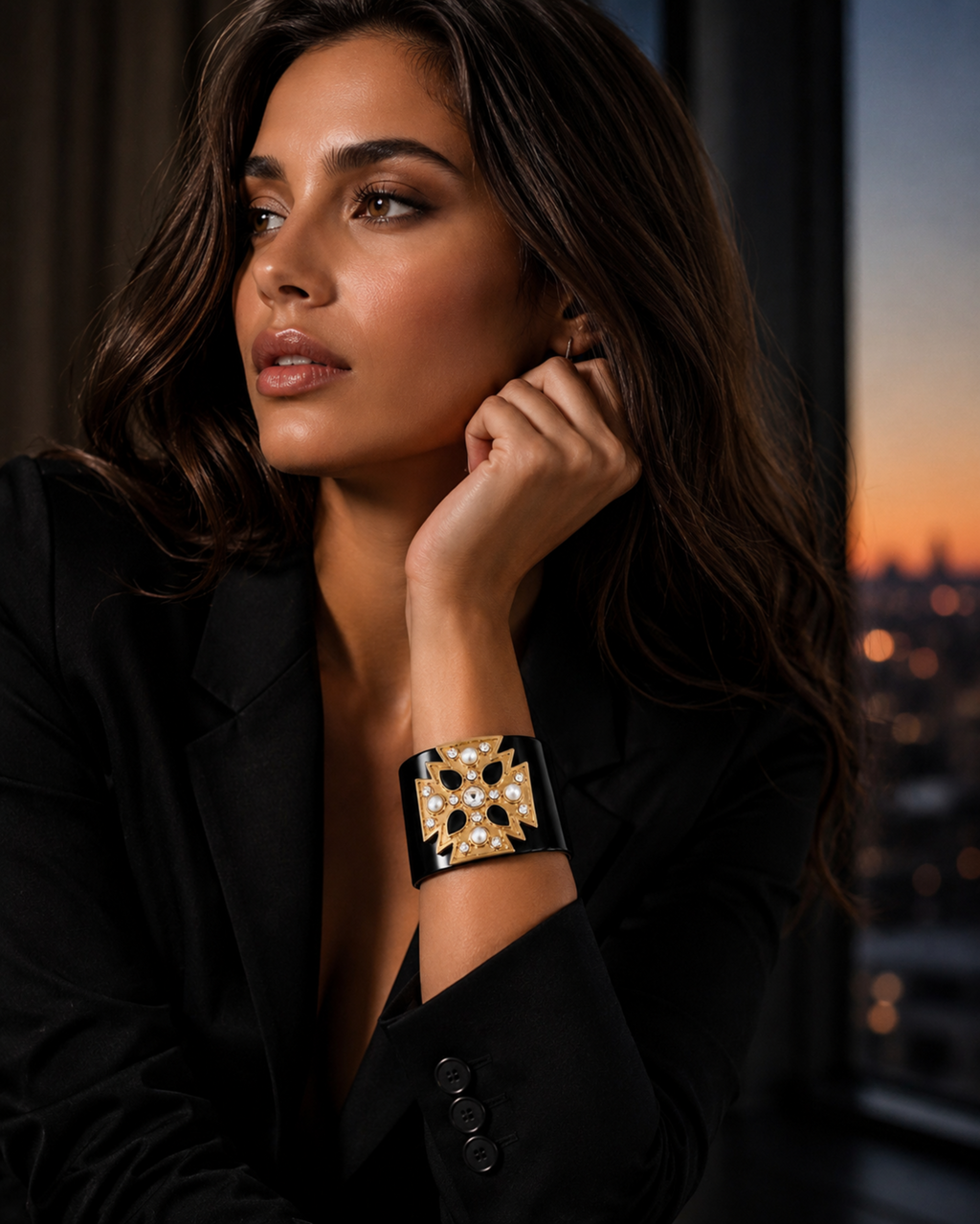 Palazzo Cuff Black